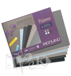 46221297 Альбом для пастелі Tiziano А4 (21х29,7 см) 160 г/м.кв. 6 кольорів 30 аркушів з ворсинками Fabriano Італія
