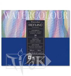 73612432 Альбом для акварелі Watercolour 24х32 см 300 г/м.кв. 20 аркушів склейка з 4 сторін Fabriano Італія