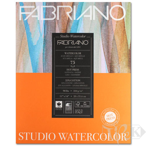 19752005 Альбом для акварелі Studio 28х35,6 см 200 г/м.кв. 75 аркушів Fabriano Італія