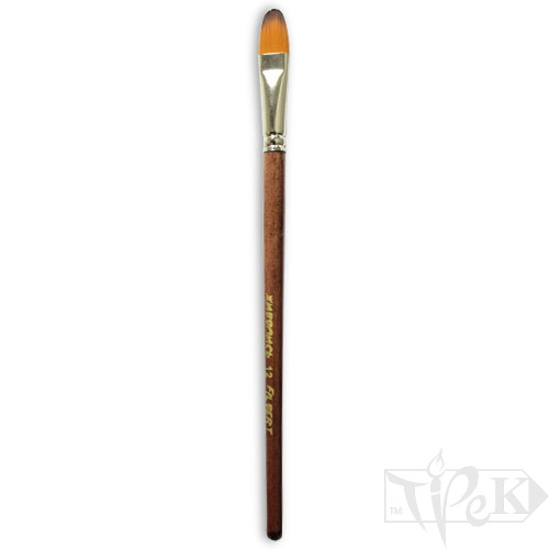 Пензлик «Живопис» 1127 Синтетика овальна № 12 довга ручка рудий ворс