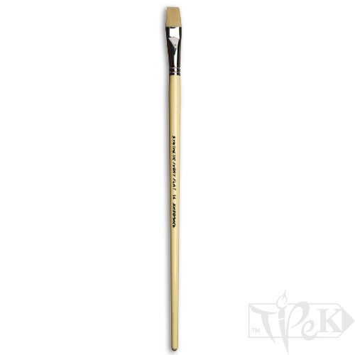 Пензлик Ivory «Живопис» 1312 Синтетика плоска № 14 довга ручка бежевий ворс