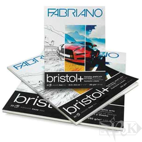 19002129 Альбом для малювання Bristol А4 (21х29,7 см) 250 г/м.кв. 20 аркушів склейка Fabriano Італія