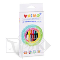 Набір кольорових олівців двосторонніх Minabella DUO 12 кольорів в картонній коробці Primo Італія