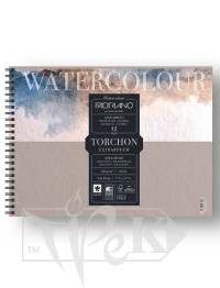 19100281 Альбом для акварелі Watercolour Torchon Extra Rough 24х32 см 300 г/м.кв. 12 аркушів на спіралі Fabriano Італія