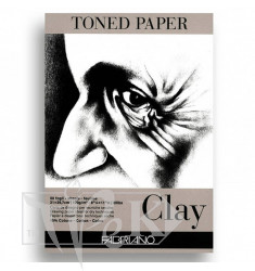 19100497 Альбом для ескізів Clay А4 (21х29,7 см) 120 г/м.кв. 50 аркушів сірого паперу склейка Fabriano Італія
