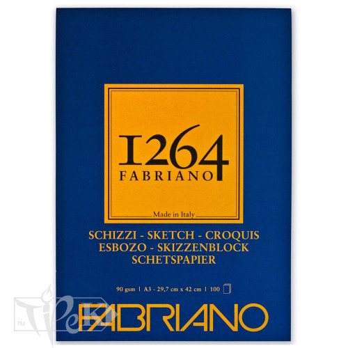 Блокнот для ескізів склейка «1264» А3 (29,7х42 см) 90 г/м.кв. 100 аркушів айворі Fabriano