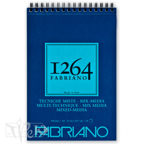Альбом для малювання Mixed Media на спіралі «1264» А4 (21х29,7 см) 300 г/м.кв. 30 аркушів Fabriano