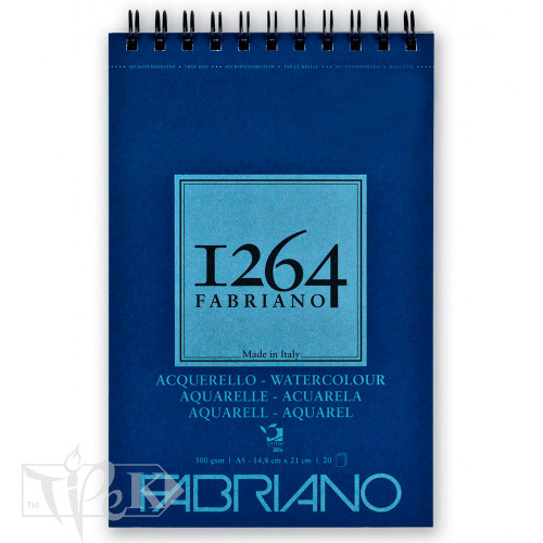 Альбом для акварелі на спіралі «1264» А5 (14,8х21 см) 300 г/м.кв. 20 аркушів Fabriano
